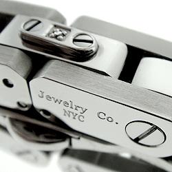 Black and Blue Jewelry Stainless Steel Men's Diamond Link Bracelet