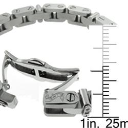 Black and Blue Jewelry Stainless Steel Men's Diamond Link Bracelet