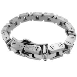 Black and Blue Jewelry Stainless Steel Men's Diamond Link Bracelet