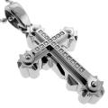 Stainless Steel Men's 1/10ct TDW Diamond Cross Necklace (I-J, I2-I3)