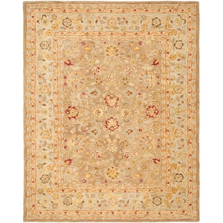 Low Price Handmade Ancestry Tan/ Ivory Wool Rug (12' x 15')