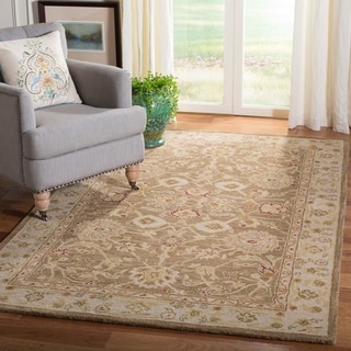 Handmade Ancestry Tan/ Ivory Wool Rug (12' x 15')