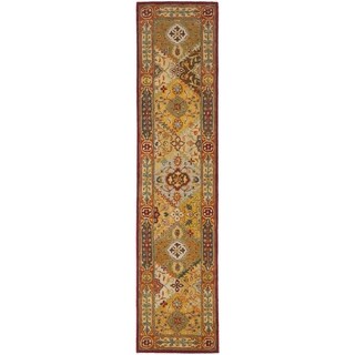 Handmade Diamond Bakhtiari Multi/ Red Wool Runner (2'3 x 16')