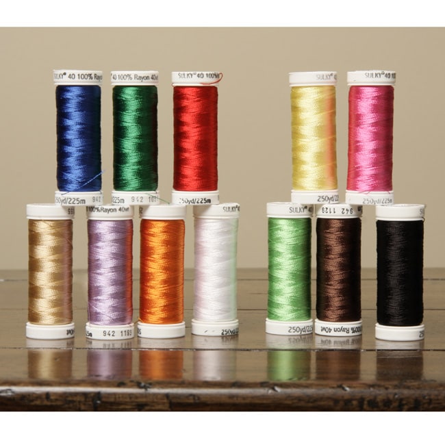 Sulky 40weight Rayon Embroidery Thread Colors (Set of 12) Overstock