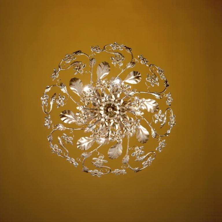 Austrian Crystal 6light Gold Leaf Ceiling Lamp 12230339 Overstock