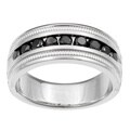 Sterling Silver Men's 1/2 or 1ct TDW Black Diamond Band
