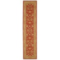 Handmade Mahal Ancestry Red/ Ivory Wool Runner (2'3 x 8')