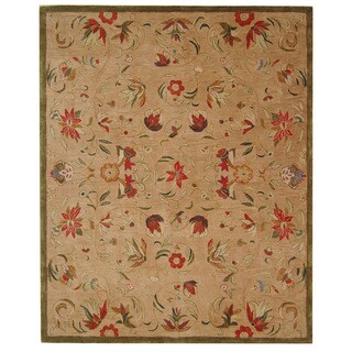 Buy Cheap Handmade Descent Beige Wool Rug (9'6 x 13'6)
