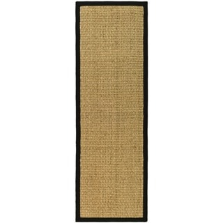 Hand-woven Sisal Natural/ Black Seagrass Runner (2'6 x 8')