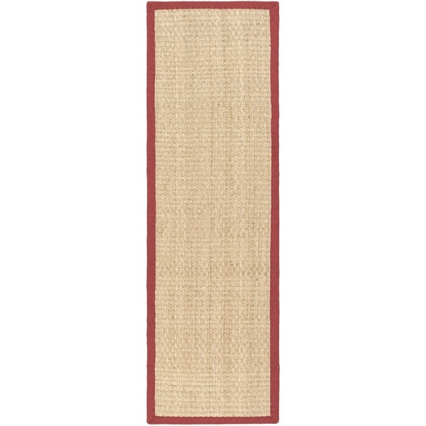 Safavieh Casual Natural Fiber HandWoven Sisal Natural / Red Seagrass