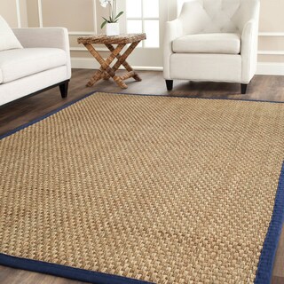 Hand-woven Sisal Natural/ Blue Seagrass Rug (3' x 5')