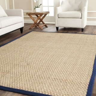 Hand-woven Sisal Natural/ Blue Seagrass Rug (4' x 6')