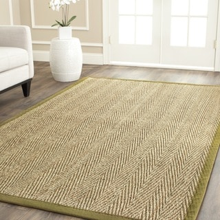 Hand-woven Sisal Natural/ Olive Seagrass Rug (4' x 6')