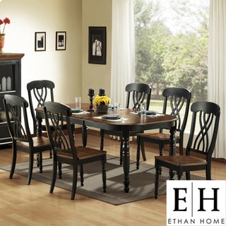 ETHAN HOME Mackenzie 7-piece Country Black Dining Set
