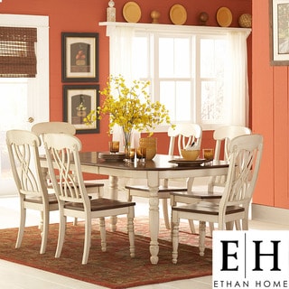 ETHAN HOME Mackenzie 7-piece Country Antique White Dining Set