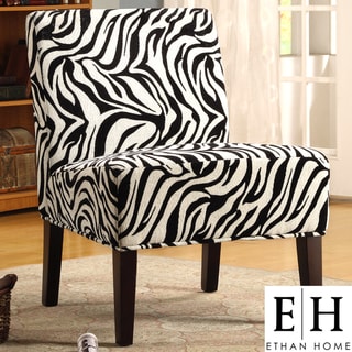 ETHAN HOME Decorative Zebra Print Armless Lounge Chair