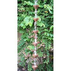 Compare Price Eastern Hammered 8.5-foot Cupped Copper Rain Chain