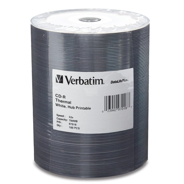 Verbatim CD-R 700MB 52X DataLifePlus White Thermal Printable, Hub Pri