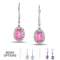 Miadora Sterling Silver Gemstone and Diamond Accent Earrings