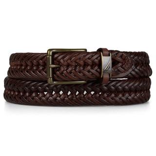 Nautica Men's Genuine Leather Braided Belt
