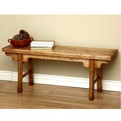 Special Offers Rustic Mongolian Mahogany Wood Bench (Indonesia)