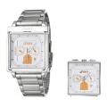 Asics Men's Stainless Steel Orange and Silver Dial Chronograph Watch