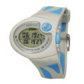 Asics Men's 'Active Running' Grey and Blue Rubber Strap Digital Watch