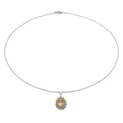 Sterling Silver Pear and Round Citrine Necklace