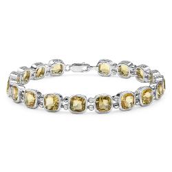 Sterling Silver Cushion-cut Citrine Link Bracelet