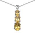 Sterling Silver Oval-cut Citrine Journey Necklace