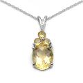Sterling Silver Round and Oval Citrine Necklace
