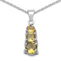 Sterling Silver Round-cut Citrine Journey Necklace