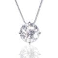 14k White Gold Round-cut Moissanite Solitaire Necklace