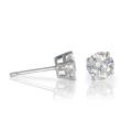 14k White Gold Round-cut Moissanite Stud Earrings