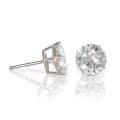 14k White Gold Round-cut Moissanite Stud Earrings
