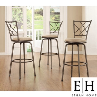 ETHAN HOME Avalon Quarter Cross Swivel Counter Barstool (Set of 3)