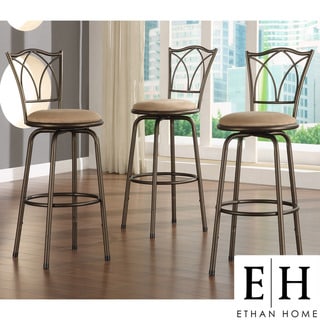 ETHAN HOME Avalon Double Cross Swivel Counter Barstool (Set of 3)