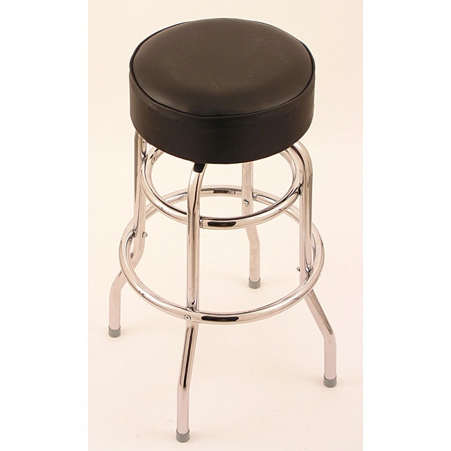 Chrome Doublering 30inch Backless Counter Swivel Stool with Black