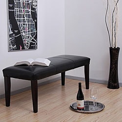 Madison Black Leather Bench