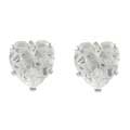 Journee Collection  Sterling Silver Clear CZ Heart Stud Earrings