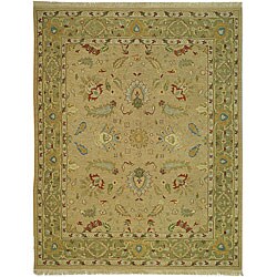 Great Prices Indo Sumak Flatweave Treasure Taupe/ Green Wool Rug (9' x 12')