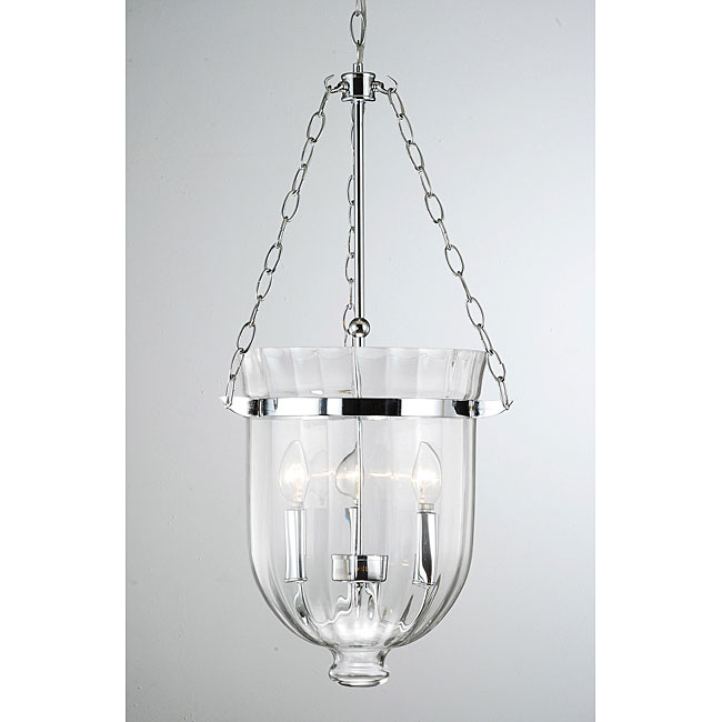 Chrome Finish Ribbed Glass Lantern Chandelier Overstock Shopping