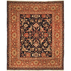 Low Price Oushak Legacy Hand-knotted Black/ Rust Wool Rug (8' x 10')