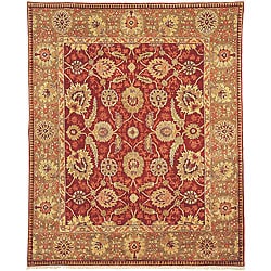 See Reviews Oushak Legacy Hand-knotted Red/ Green Wool Rug (8' x 10')