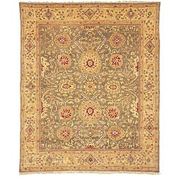 Best Shopping Oushak Hand-knotted Birj Green/ Gold Wool Rug (8' x 10')
