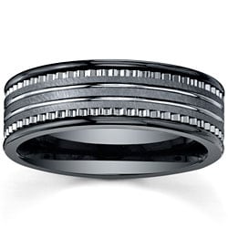 Mens wedding rings black tungsten