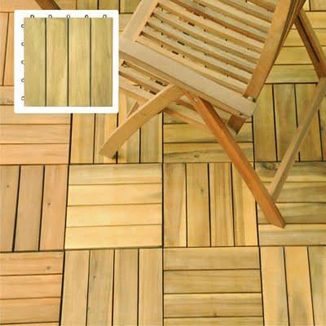 Premium Plantation Teak 4slat Deck Tiles Box of 10 