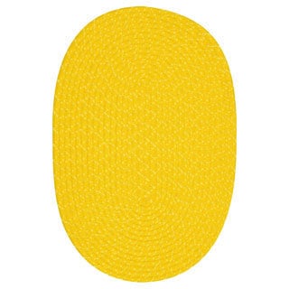 See Reviews Indoor/ Outdoor Yellow Braided Lemonade Rug (1'8 x 2'6)