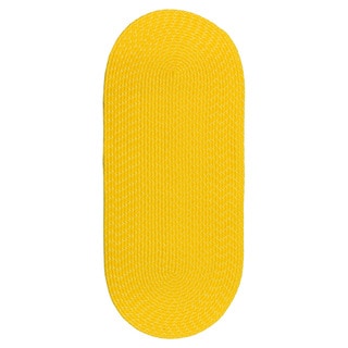 See Reviews Indoor/ Outdoor Colorful Yellow Braided Rug (2' x 5')