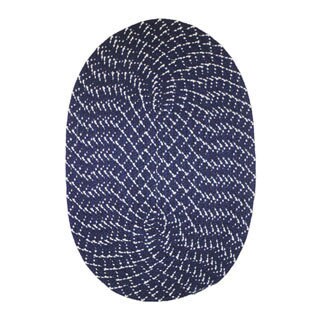 Buy  Indoor/ Outdoor Dark Blue Braided Lemonade Rug (1'8 x 2'6)